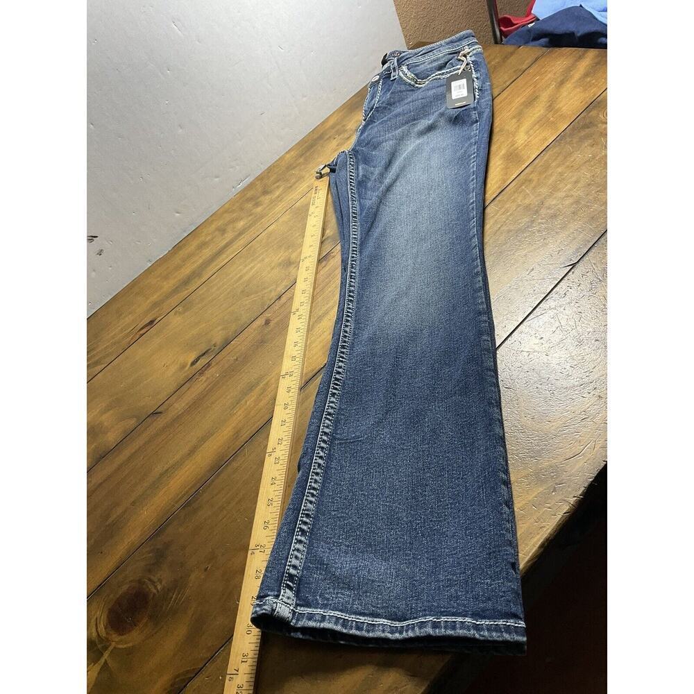 Shyanne Mid Rise Bootcut Embroidered Womens Jeans 32x32 Thick Stitching NWT - Picture 14 of 14